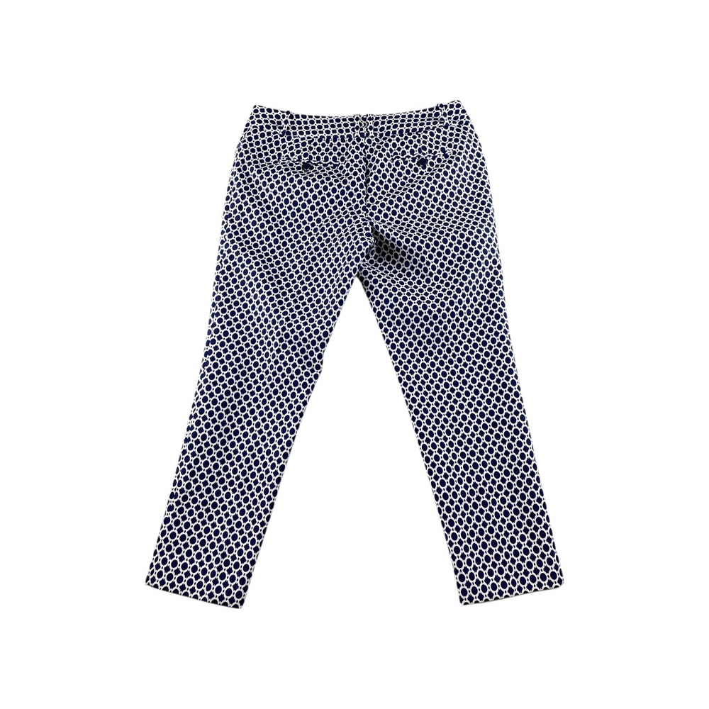 The Limited Geometric Print Ankle Pants Navy White Size 10 Petite - Picture 7 of 7